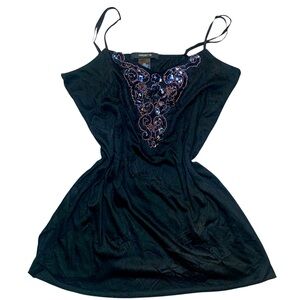 • Arden B beaded cami tank top black small